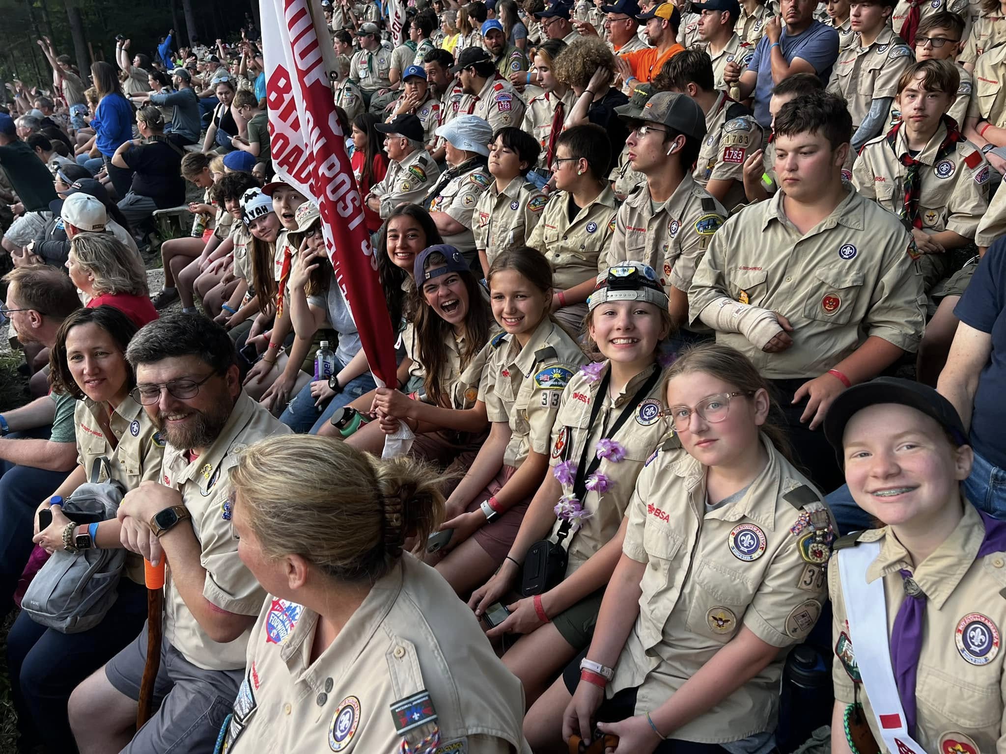 Scouts gathered together for a group activity